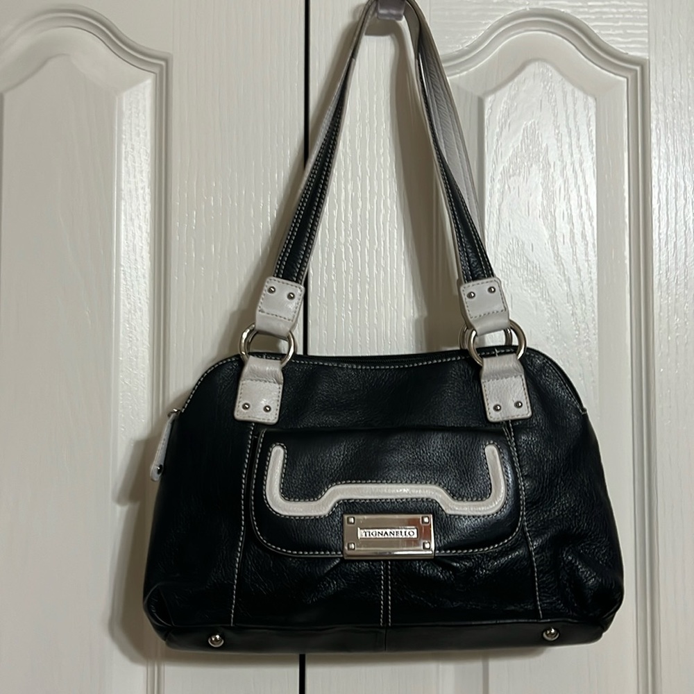 TIGNANELLO Navy Blue Leather shoulder bag